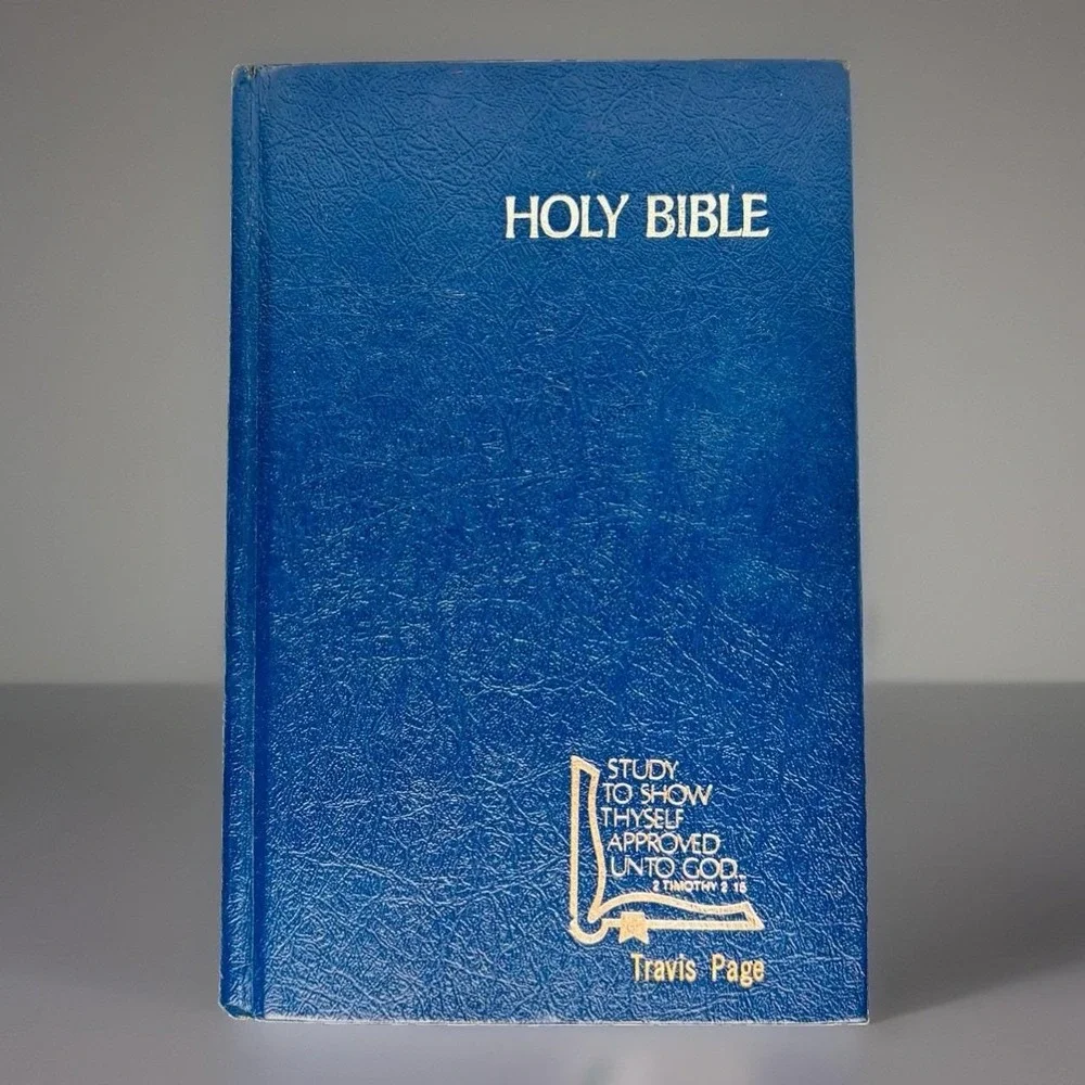 Vintage 1985 KJV Drill Bible Holman Blue Hardcover King James Version 1611